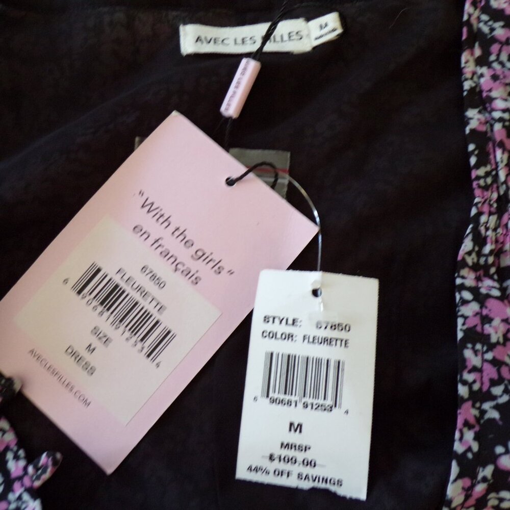 NWT Avec les filles floral mini dress M - Picture 9 of 12
